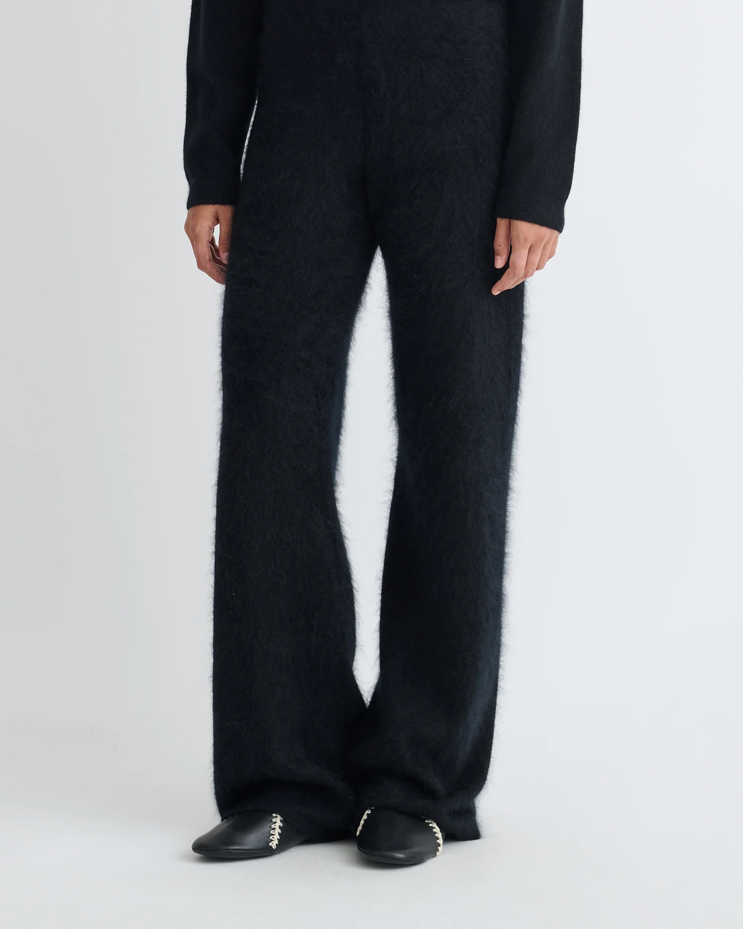 Ewerly - Brushed cashmere pants - Black - Image 4