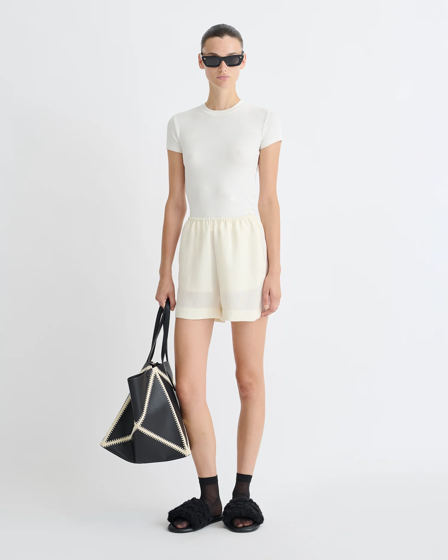 Dylla - Relaxed shorts - Creme - Image 4