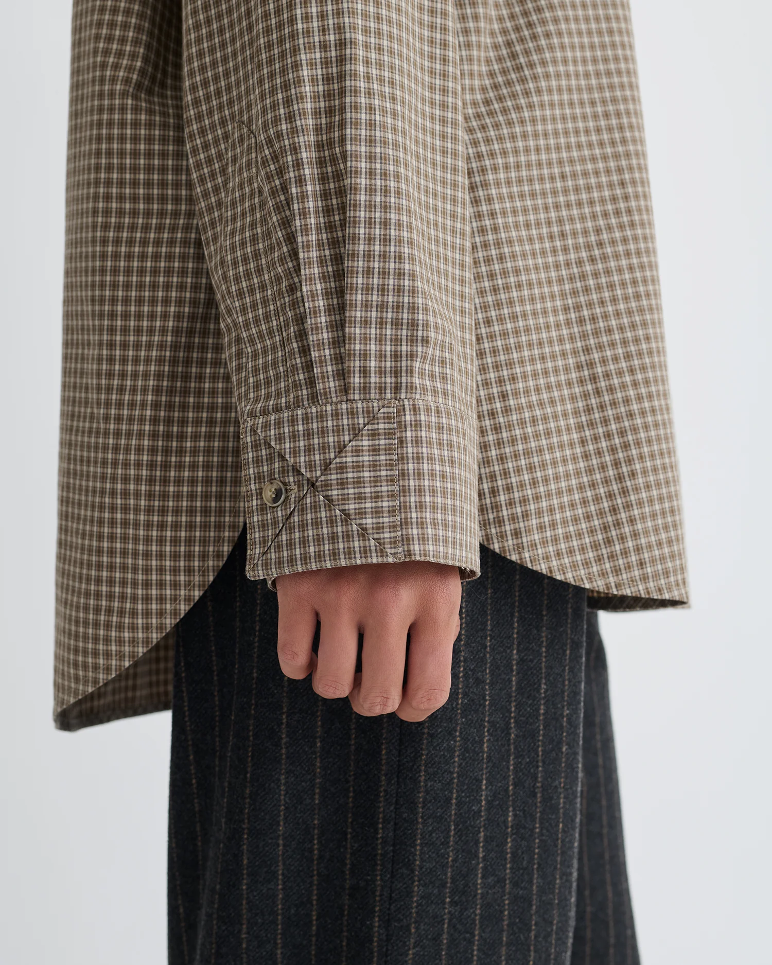 Arleen - Checked Shirting Shirt - Brown/Creme - Image 4