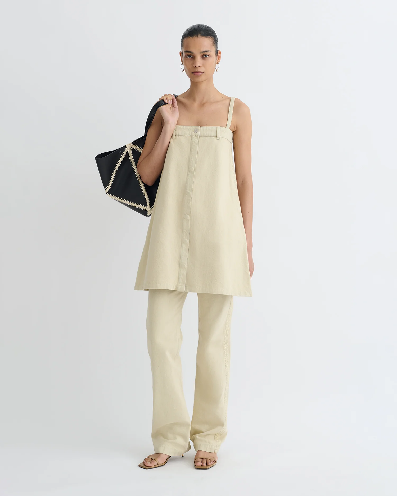 Lidwina - Denim mini dress - Beige - Image 3
