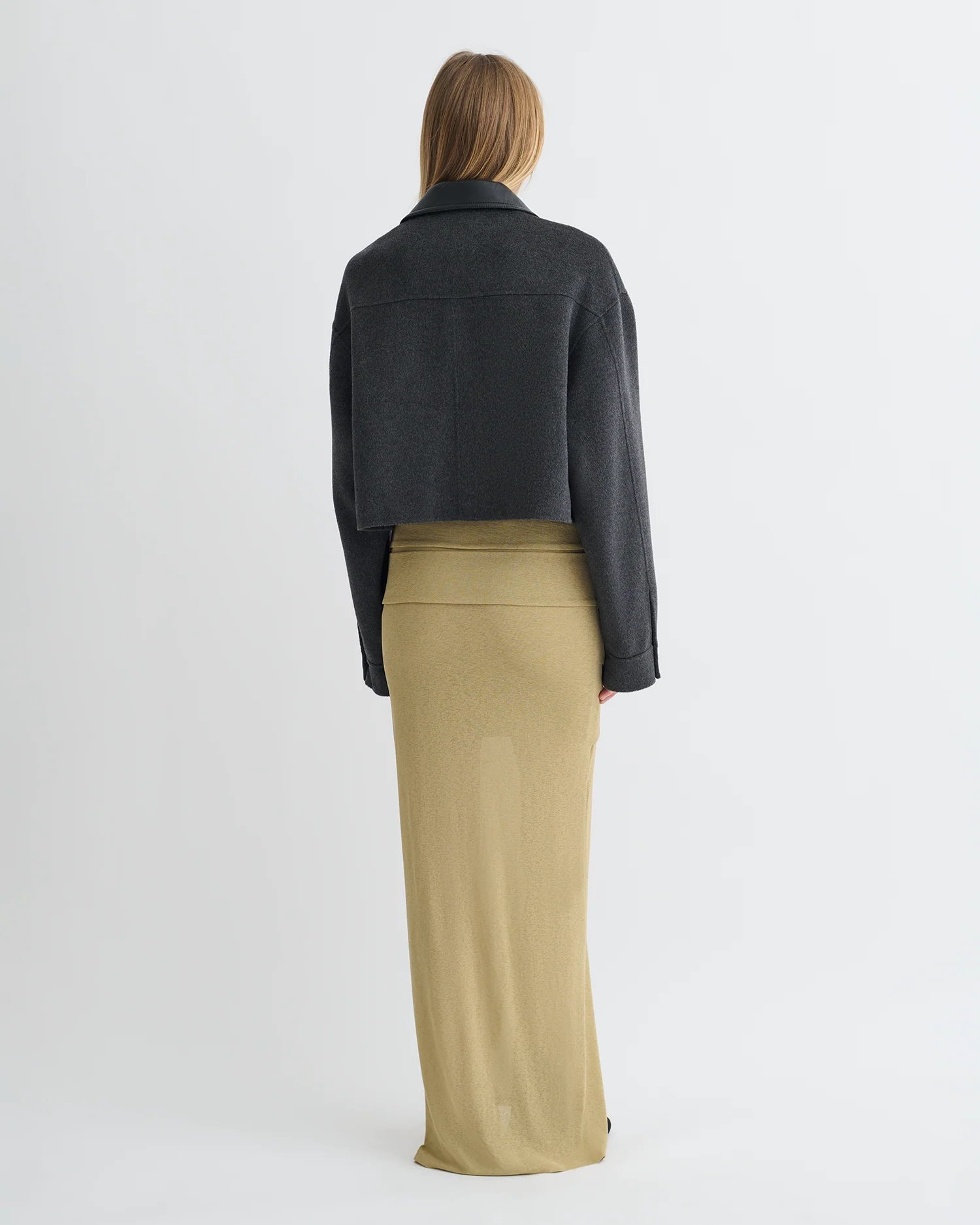 Phebe - Cropped jacket - Grey Melange/Black - Image 4