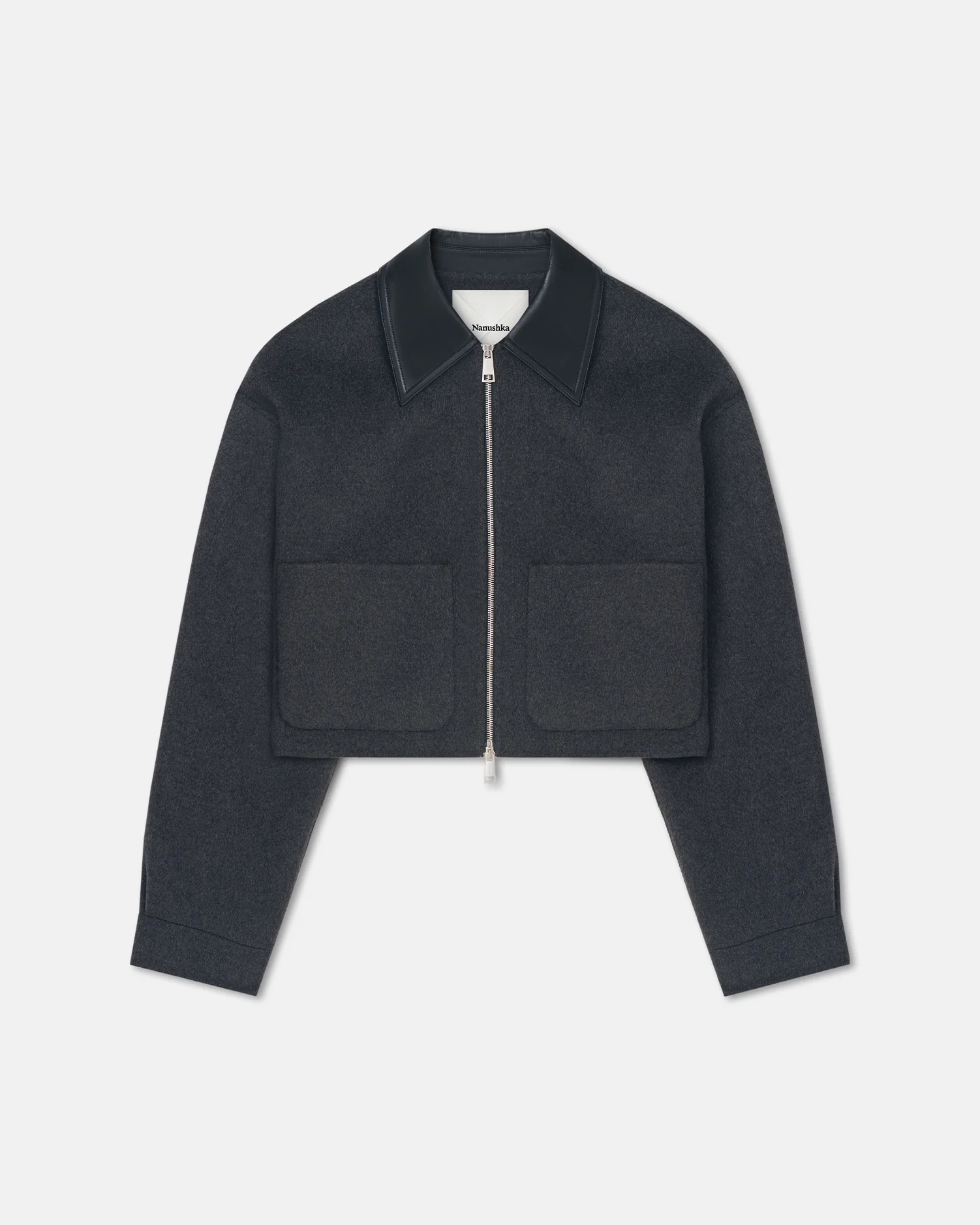 Phebe - Cropped jacket - Grey Melange/Black - Image 5
