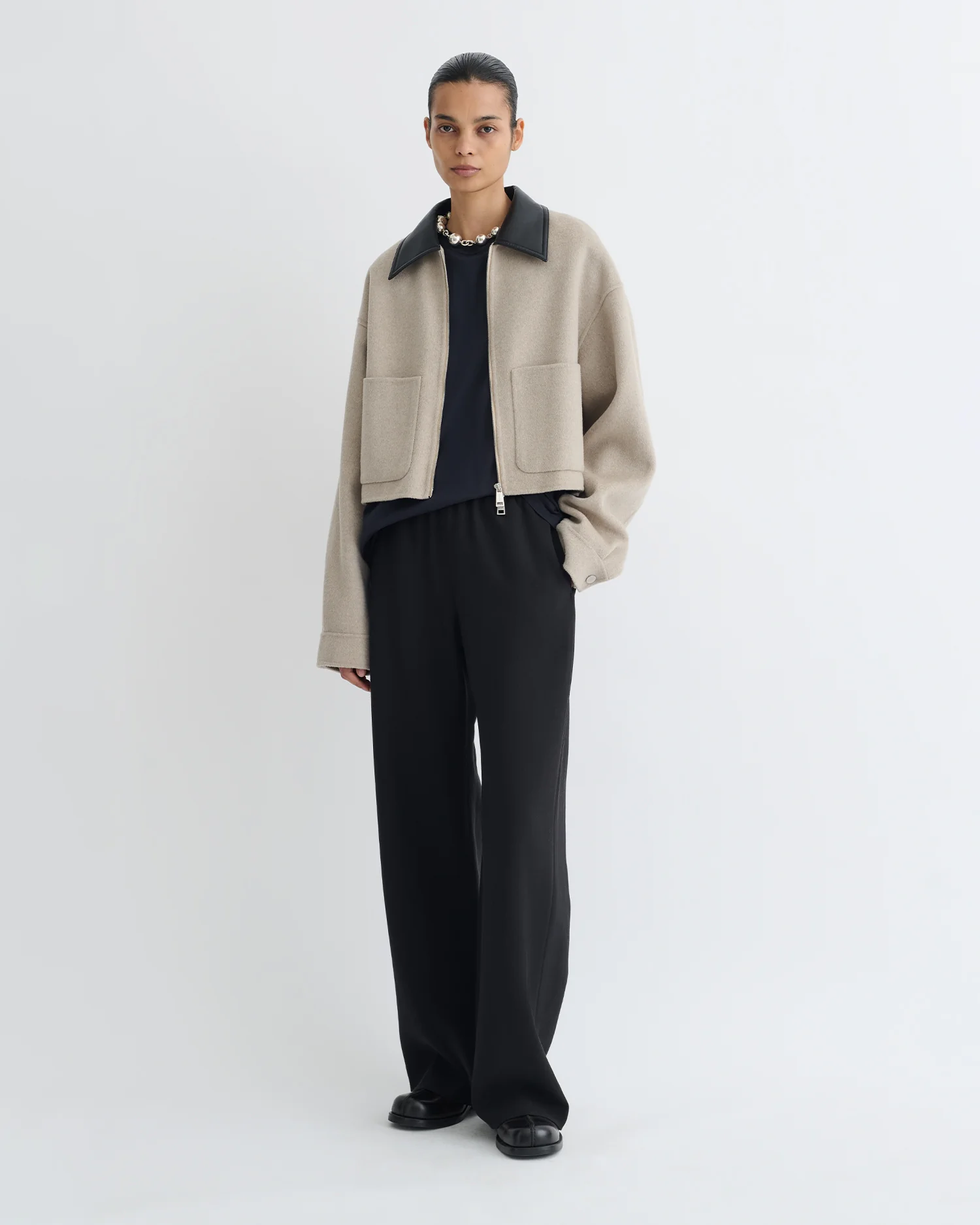 Phebe - Cropped jacket - Stone/Black - Image 3