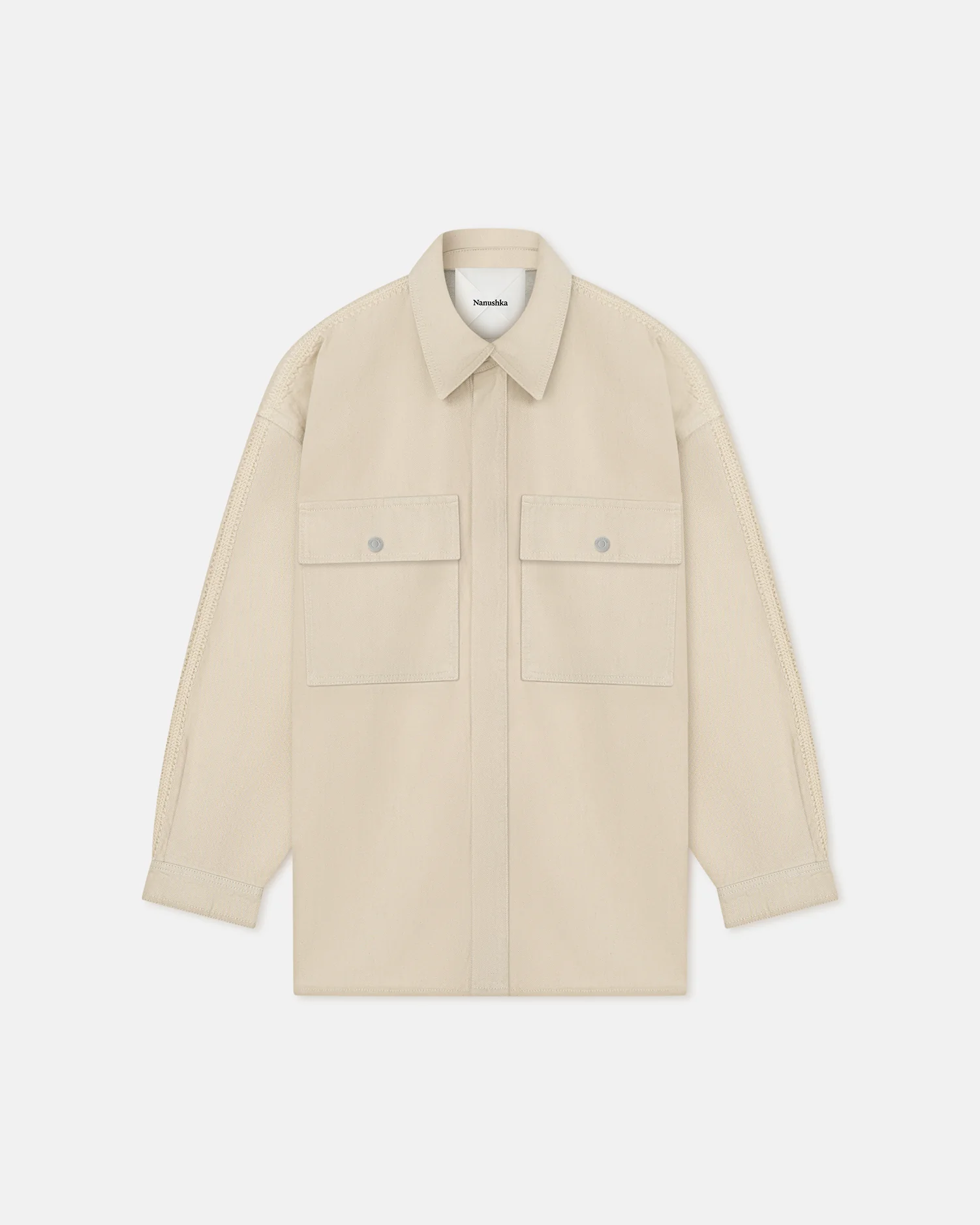 Mariann - Oversized denim shirt - Beige - Image 4