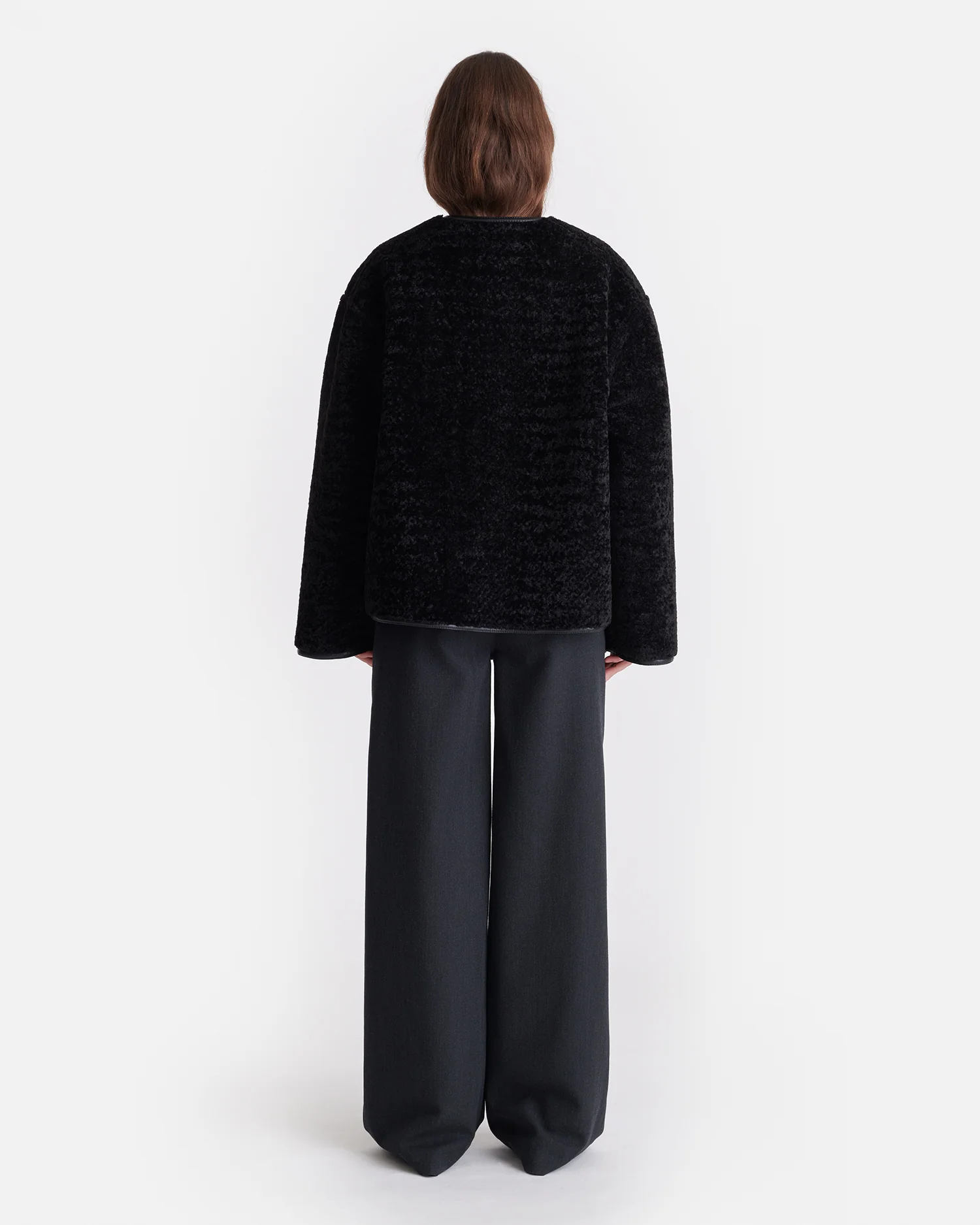 Panka - Reversible shearling jacket - Black/Black - Image 4