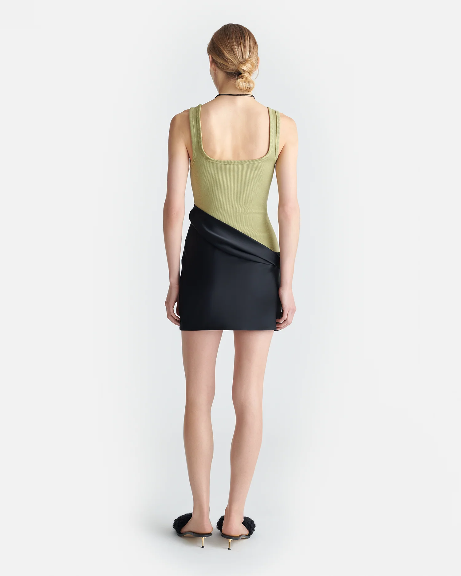 Marijn - Mini dress - Black/Olive Green - Image 3