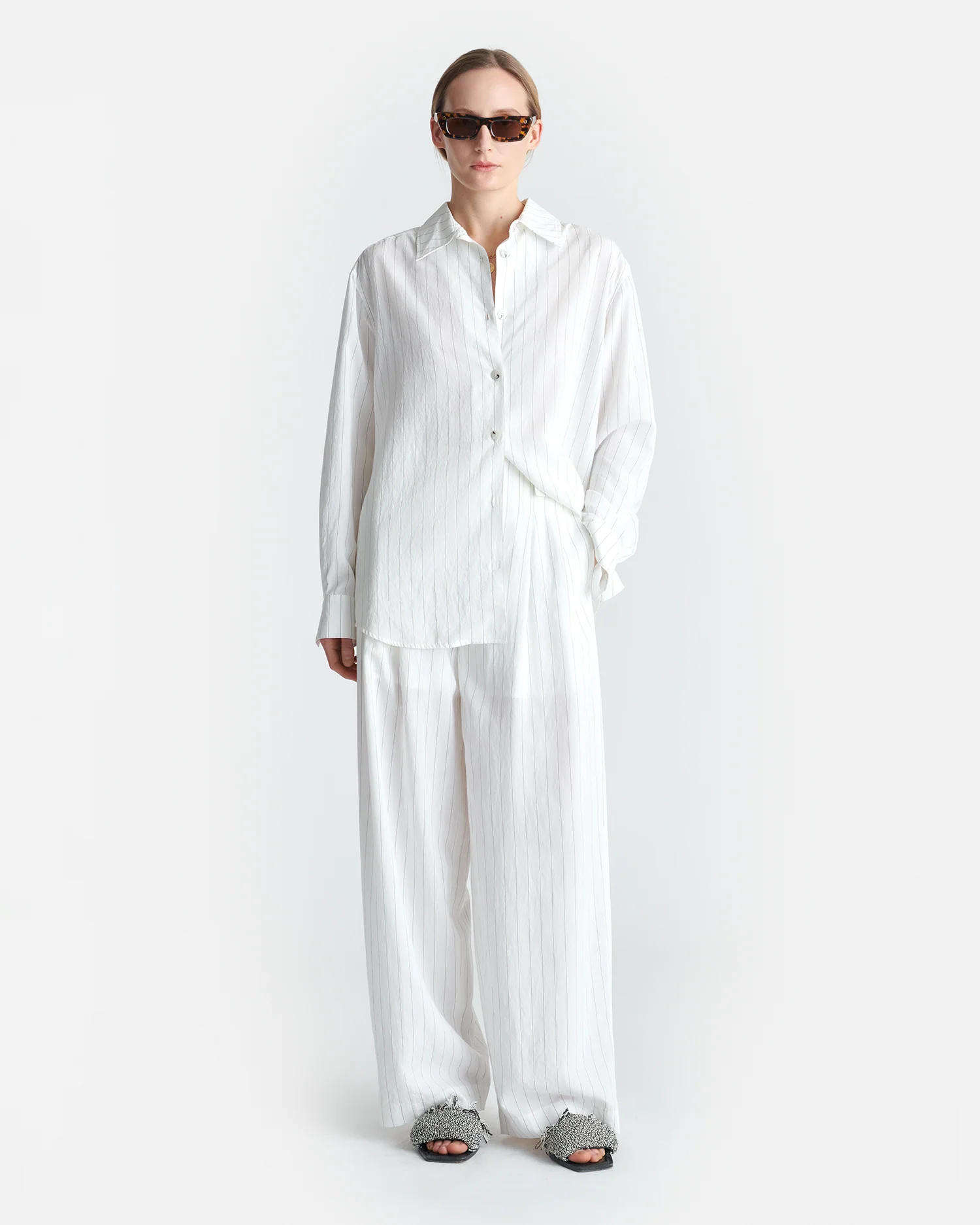 Fryda - Striped shirt - White - Image 2