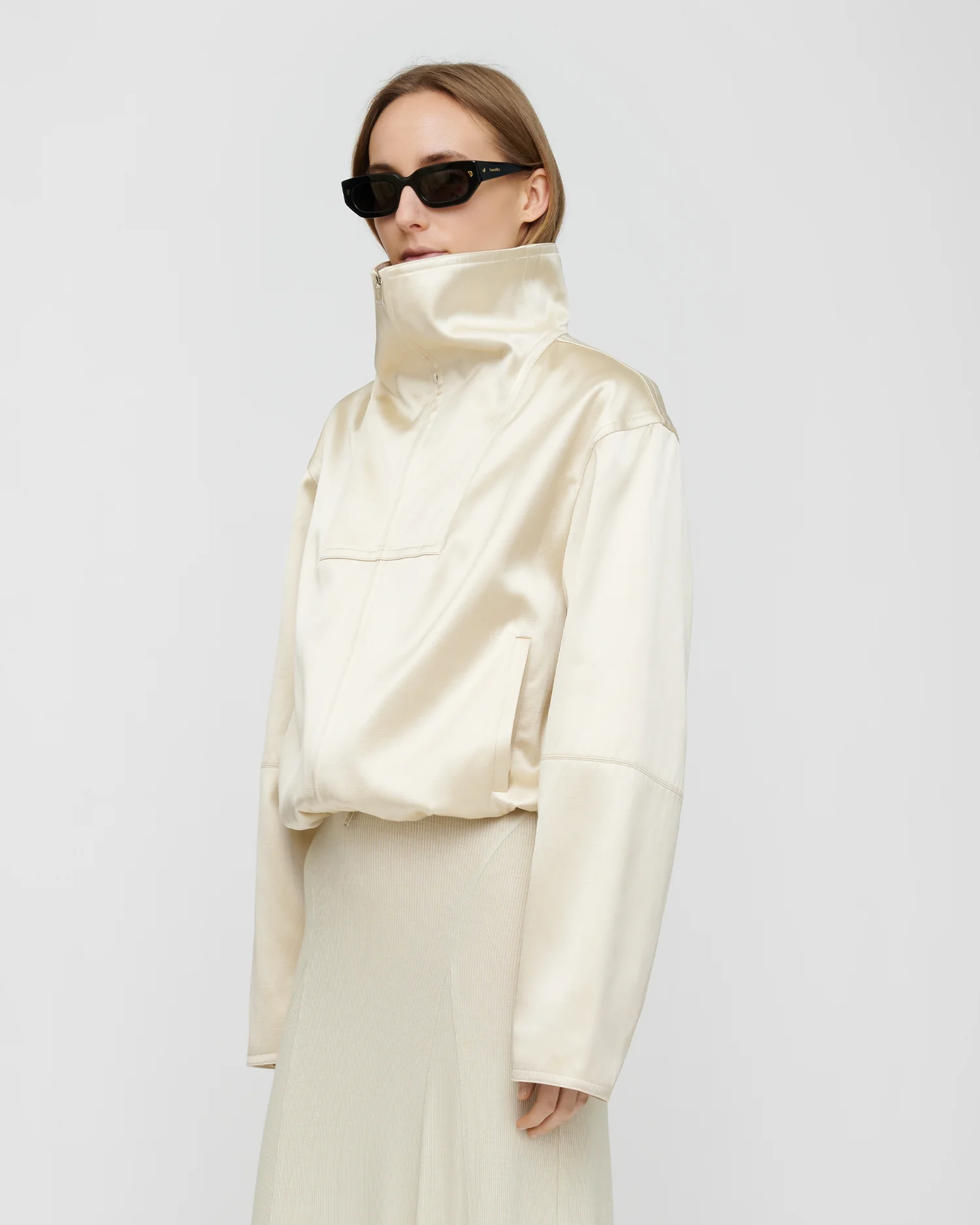 Alonza - Funnel neck jacket - Creme - Image 3