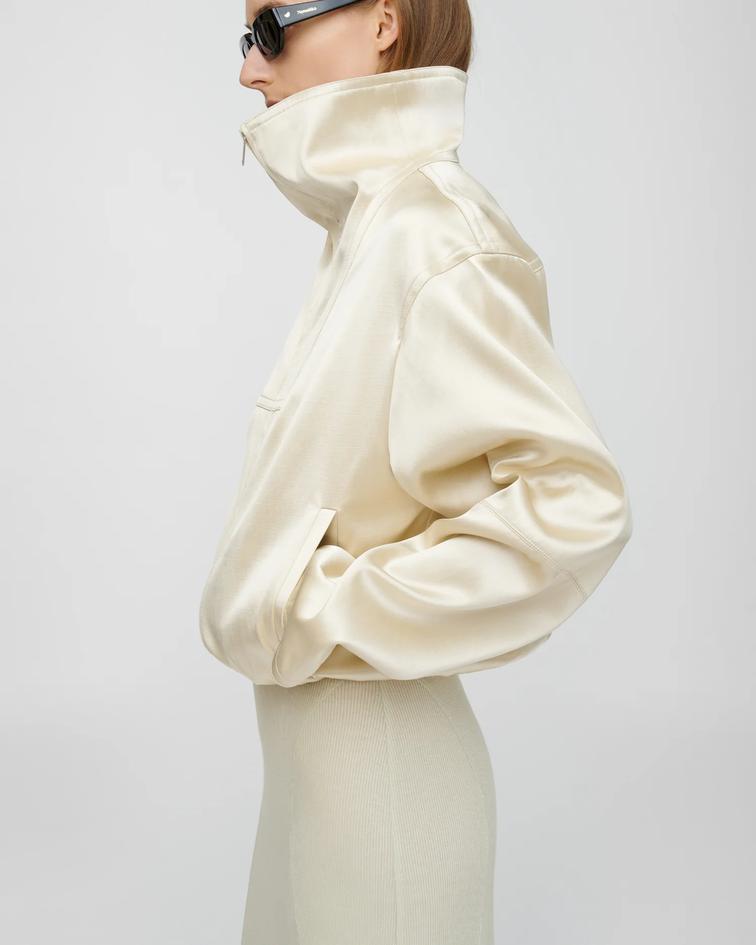 Alonza - Funnel neck jacket - Creme - Image 4