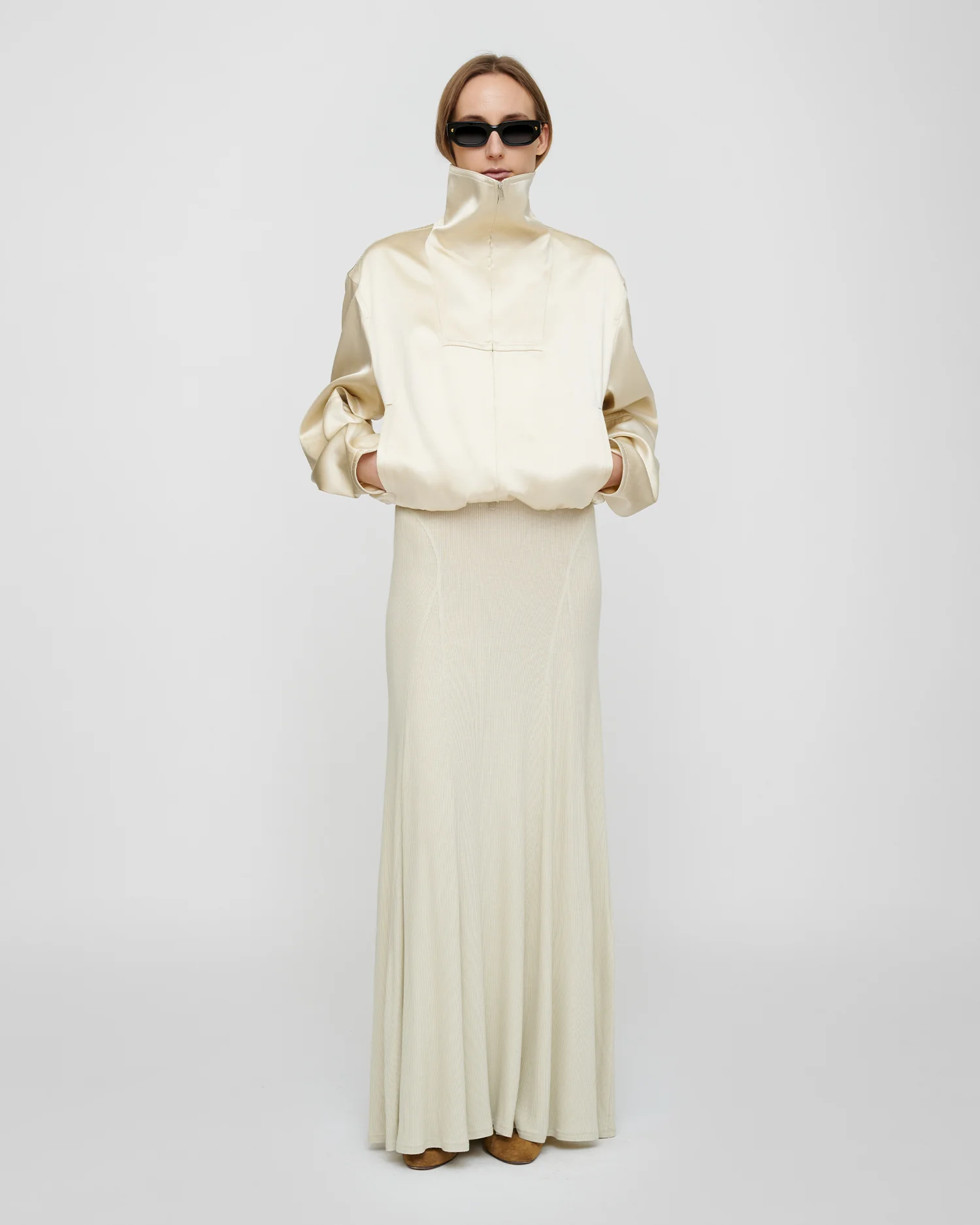 Alonza - Funnel neck jacket - Creme - Image 8