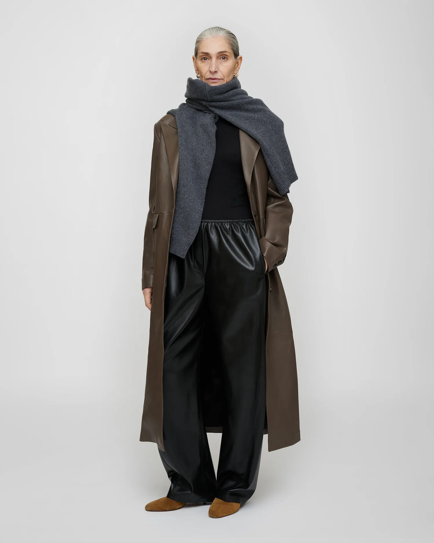 Inderjit - Leather jacket - Dark Taupe