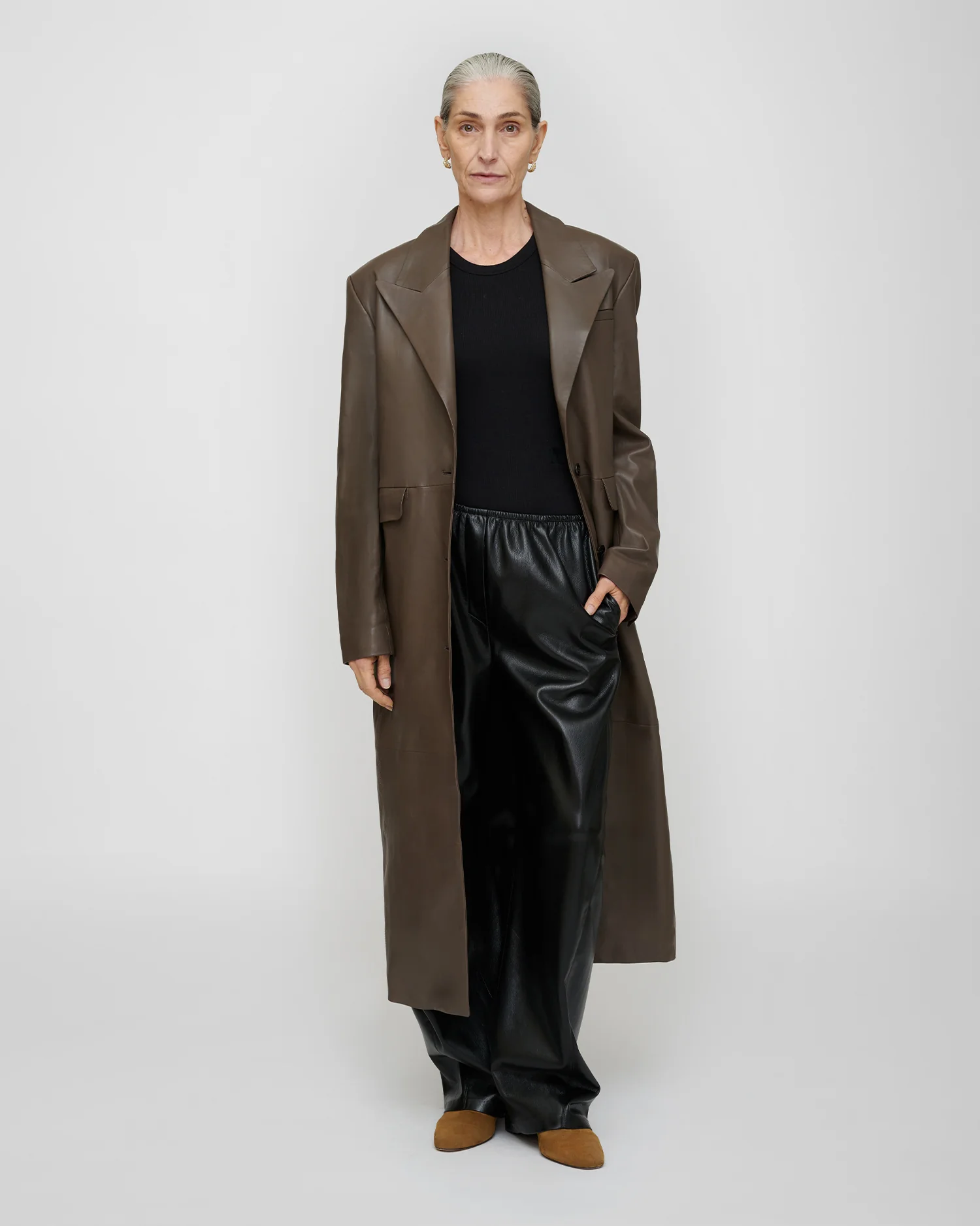 Inderjit - Leather jacket - Dark Taupe - Image 3