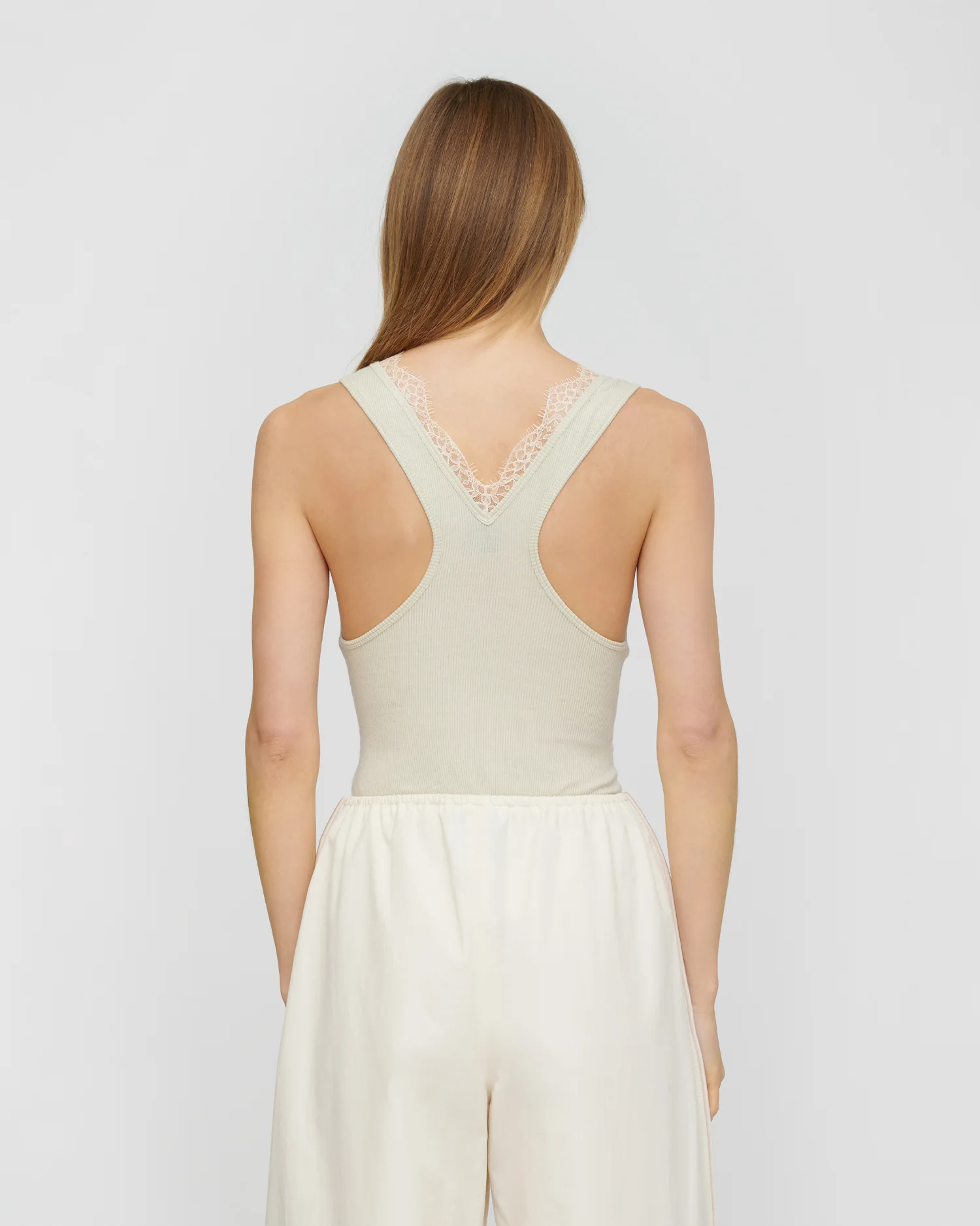 Siara - Lace detail top - Tofu - Image 3