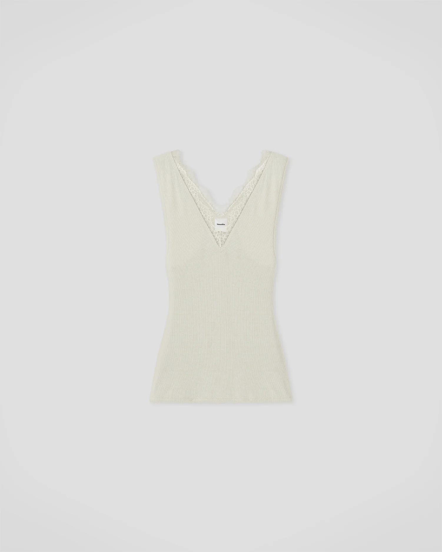 Siara - Lace detail top - Tofu - Image 6