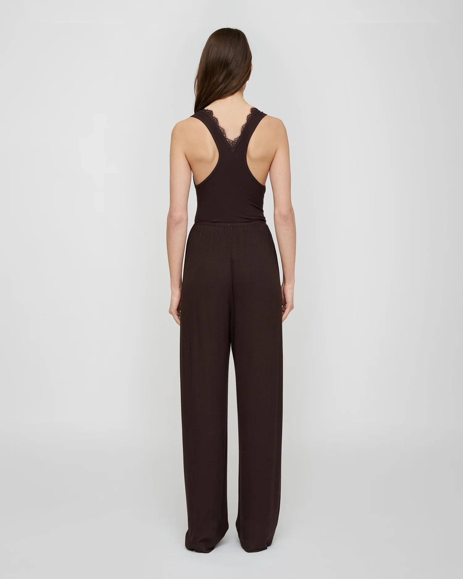 Siara - Lace detail top - Dark Brown - Image 5