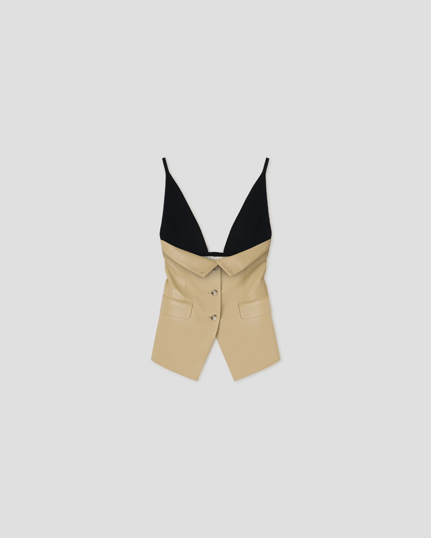 Anarosa - Okobor™ And Compact Viscose Tailored Top - Wax Yellow/Black